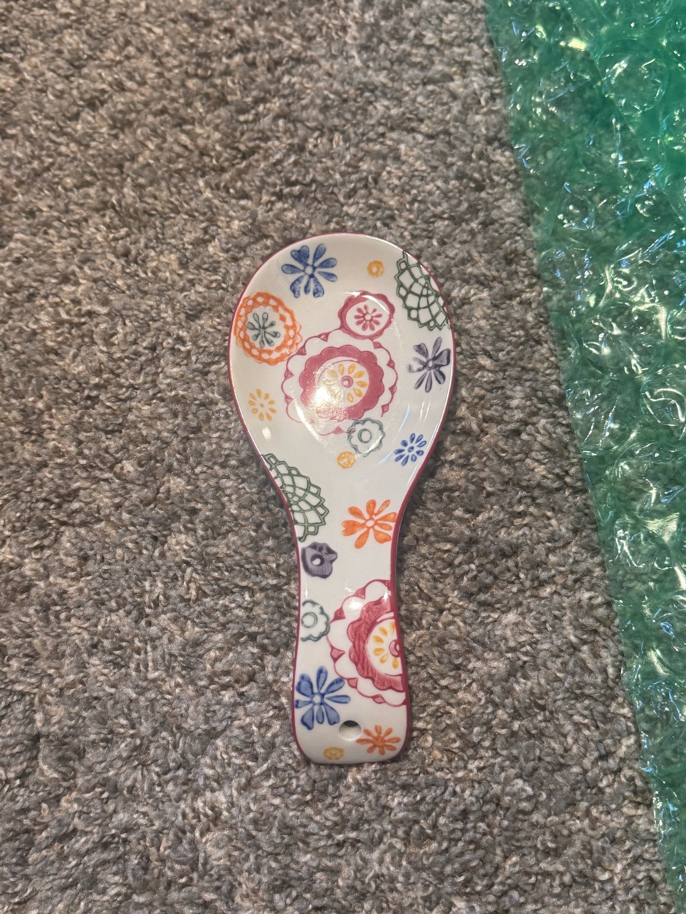 Colorful White Ceramic Spoon Rest